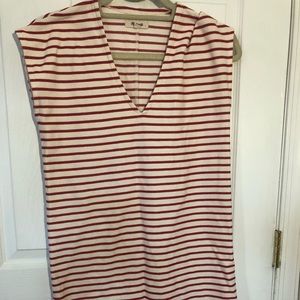 Red and white striped dress